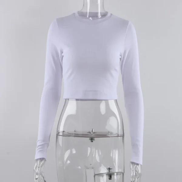 Ribbed Long-Sleeve Cropped Top – Casual Spring Basics - Image 7
