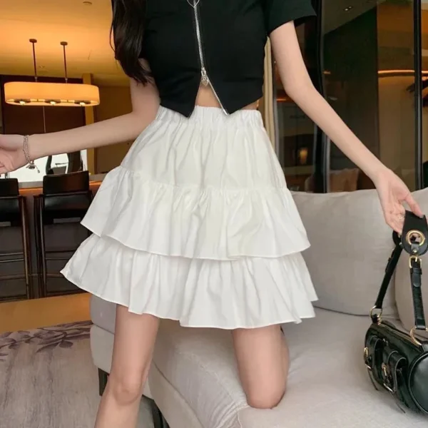 Sweet Pleated A-Line Skirt – Ruffled Tiered Summer Style - Image 4