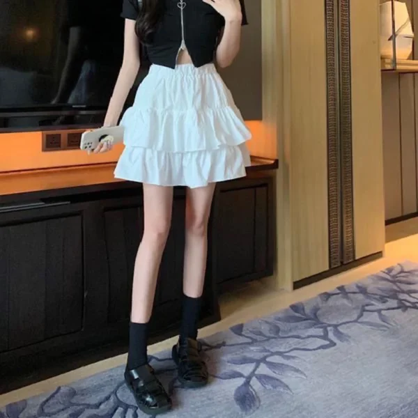 Sweet Pleated A-Line Skirt – Ruffled Tiered Summer Style - Image 9
