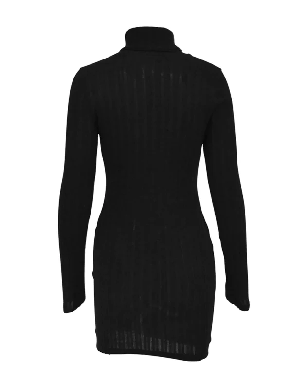 Knitted Turtleneck Bodycon Mini Dress – Cozy Autumn & Winter Style - Image 16