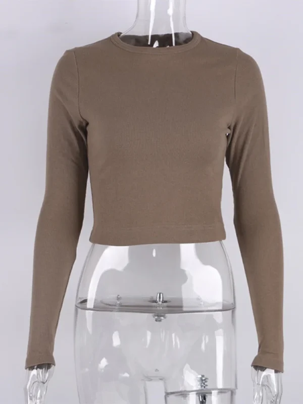 Ribbed Long-Sleeve Cropped Top – Casual Spring Basics - Image 5