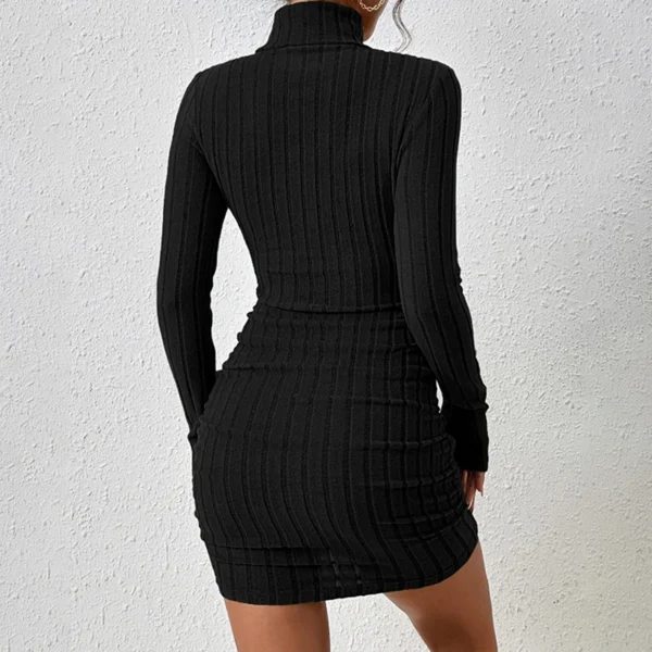 Knitted Turtleneck Bodycon Mini Dress – Cozy Autumn & Winter Style - Image 5