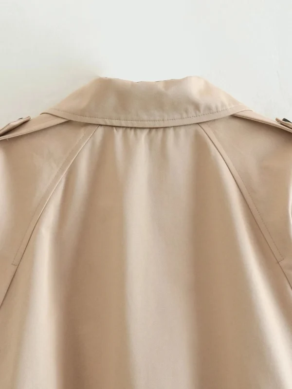 Vintage Belted Cropped Trench Coat – Soft Spring Street Style - Image 9