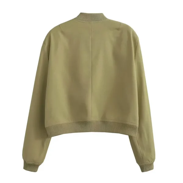 Vintage Bomber Jacket with Pockets – Chic Long Sleeve Casual Outerwear - Image 19