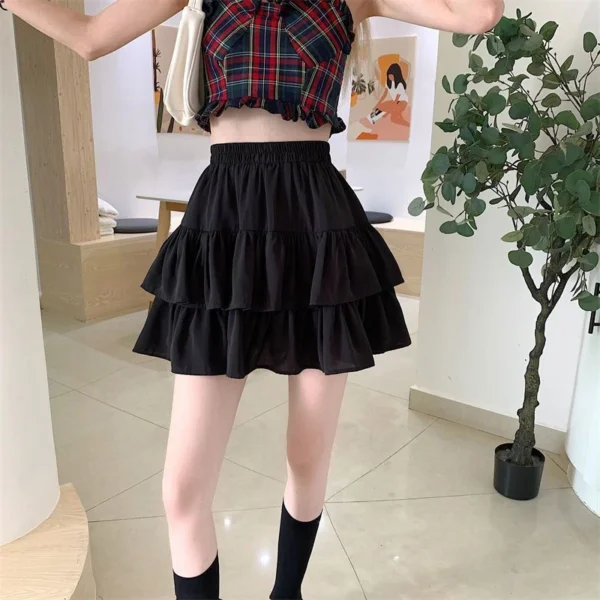 Sweet Pleated A-Line Skirt – Ruffled Tiered Summer Style - Image 5
