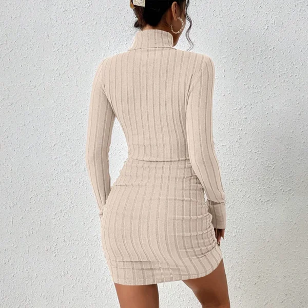 Knitted Turtleneck Bodycon Mini Dress – Cozy Autumn & Winter Style - Image 10