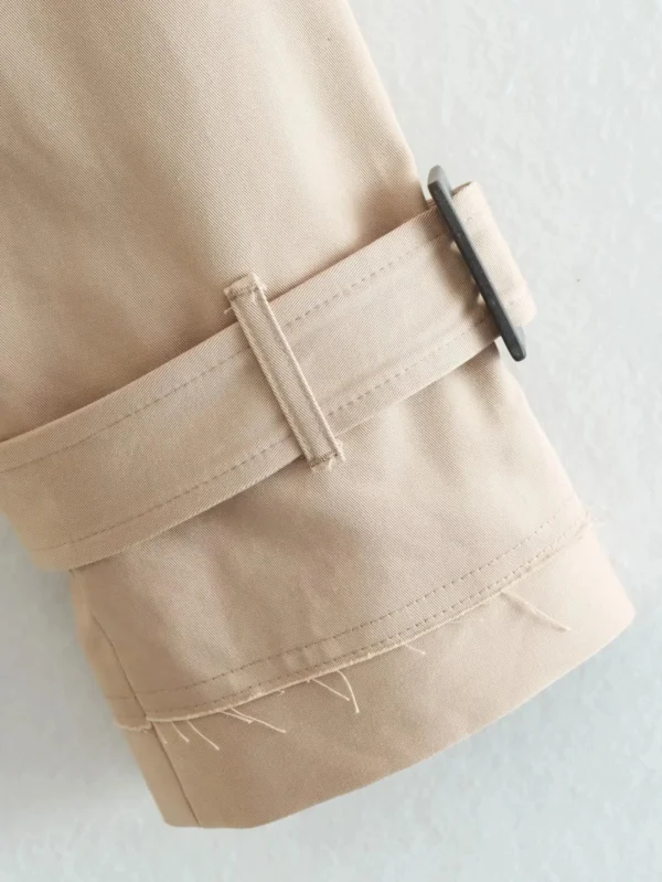 Vintage Belted Cropped Trench Coat – Soft Spring Street Style - Image 7