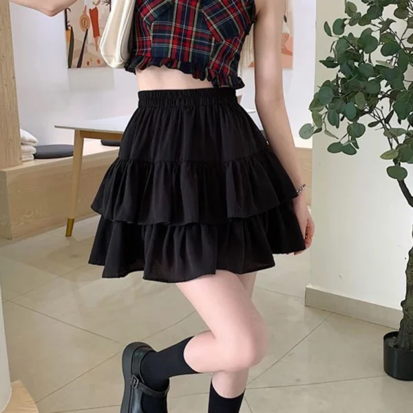 Sweet Pleated A-Line Skirt – Ruffled Tiered Summer Style - Image 6