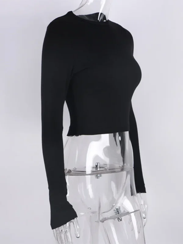 Ribbed Long-Sleeve Cropped Top – Casual Spring Basics - Image 6