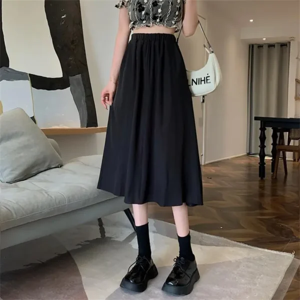 Vintage Pastel Floral Pleated Midi Skirt – Soft Girl Aesthetic - Image 7